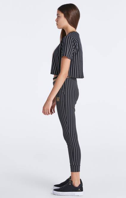 dekleta SikSilk črn bejzbolski jogger oblačila P00V348