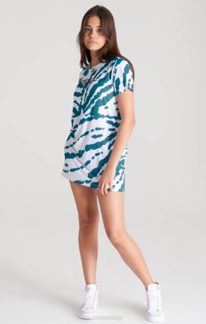 dekleta SikSilk bela tie dye majica s kratkimi rokavi oblačila P00V343