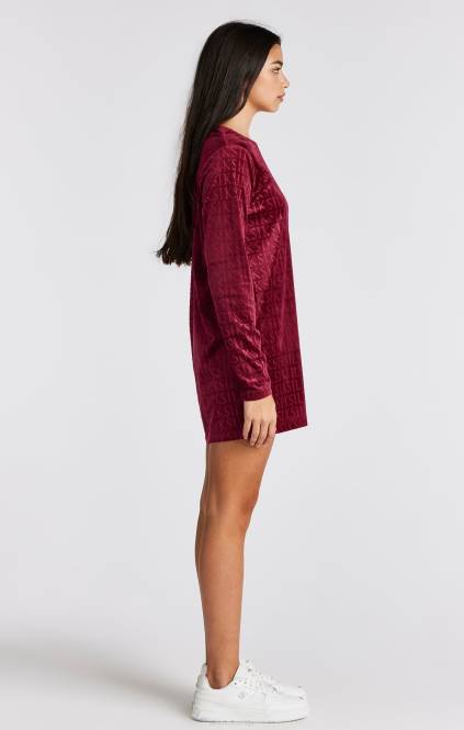 dekleta SikSilk roza majica z dolgimi rokavi iz velurja oblačila P00V345