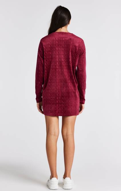 dekleta SikSilk roza majica z dolgimi rokavi iz velurja oblačila P00V345