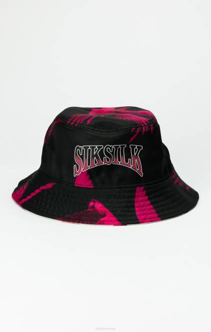 uniseks SikSilk črn klobuk s potiskom, ki ga je mogoče obračati pripomoček P00V232