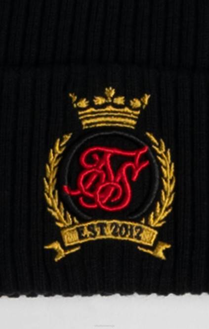 uniseks SikSilk črna kapica z grbom pripomoček P00V230