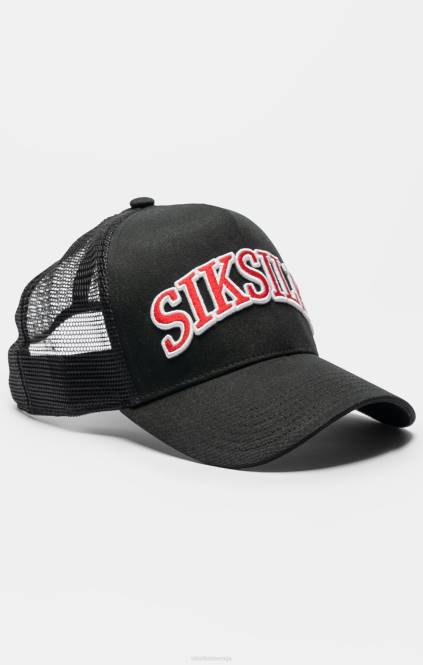 uniseks SikSilk črna mrežasta kapica s senčnim logotipom tovornjaka pripomoček P00V225