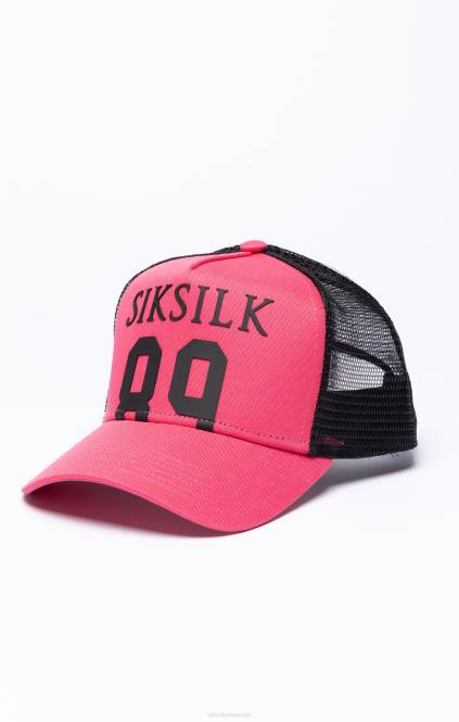 uniseks SikSilk roza tovornjaška kapa z mrežico 89 pripomoček P00V244