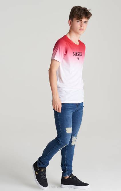 fantje SikSilk midstone distressed slim denim jeans oblačila P00V309