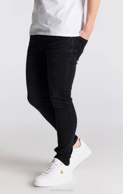 fantje SikSilk črne esencialne skinny denim jeans oblačila P00V307