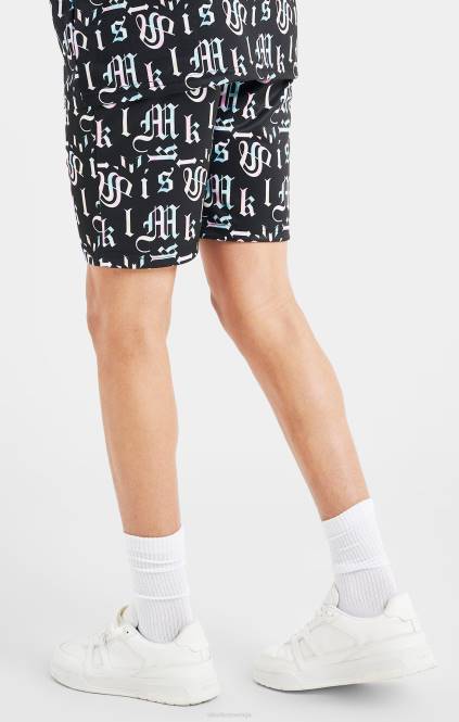 fantje SikSilk x messi črno potiskana kratka oblačila P00V312