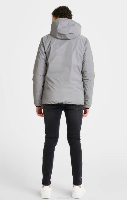 fantje SikSilk siva reverzibilna balončasta jakna oblačila P00V298