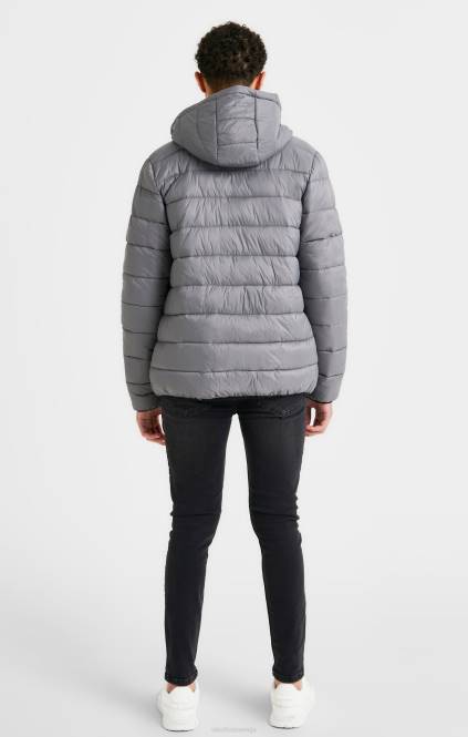 fantje SikSilk siva reverzibilna balončasta jakna oblačila P00V298