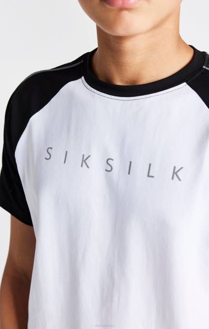 fantje SikSilk bela raglan majica oblačila P00V284