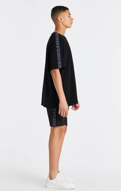 fantje SikSilk črna majica s trakom oblačila P00V285