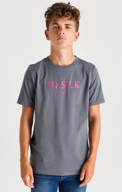 fantje SikSilk siva majica s kratkimi rokavi oblačila P00V280