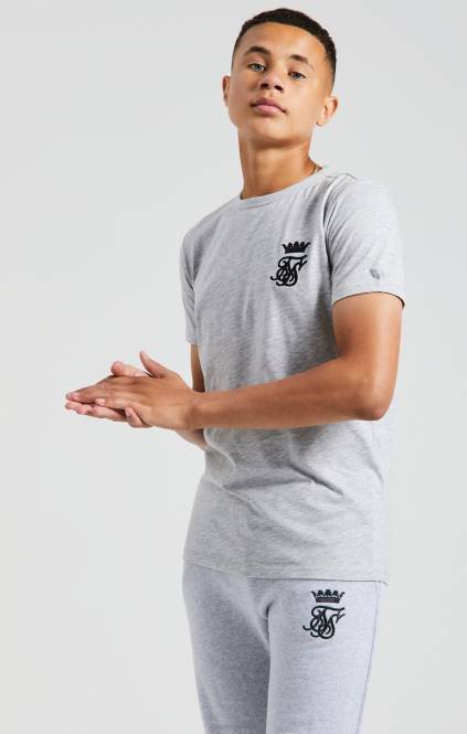 fantje SikSilk x telovadna majica s kratkimi rokavi messi grey marl oblačila P00V281