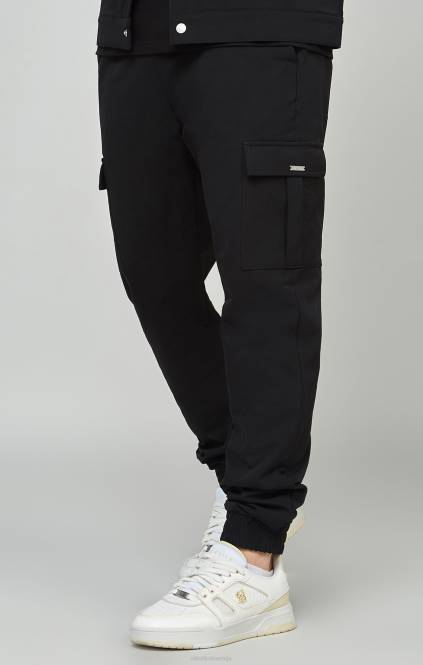 moški SikSilk črn utility cargo jogger oblačila P00V509