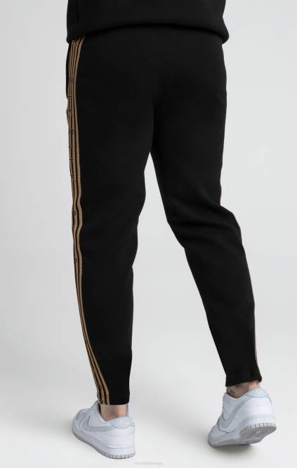 moški SikSilk črne, zlate pletene trenirke oblačila P00V508