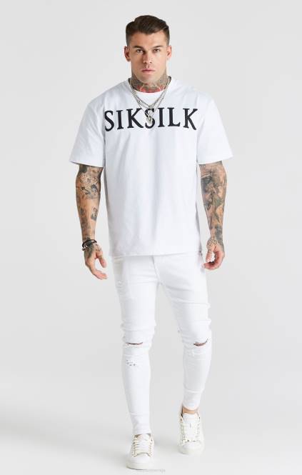 moški SikSilk bele oblečene ozke kavbojke oblačila P00V553