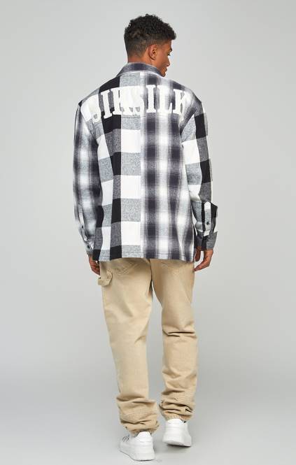 moški SikSilk ecru straight fit carpenter denim oblačila P00V555