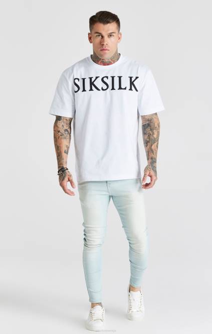 moški SikSilk svetlo modre esencialne ozke kavbojke oblačila P00V552