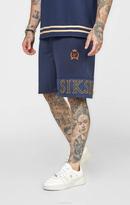 moški SikSilk mornarska vezenina sproščeno kratka oblačila P00V607