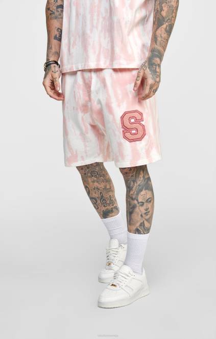 moški SikSilk pink tie dye jogger kratke oblačila P00V574