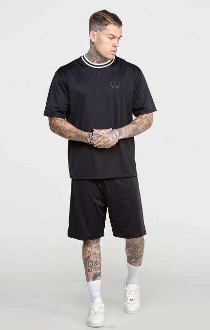 moški SikSilk črna mrežasta ohlapna kratka oblačila P00V570