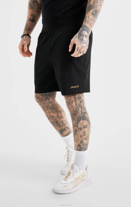 moški SikSilk črna športna kratka oblačila P00V590
