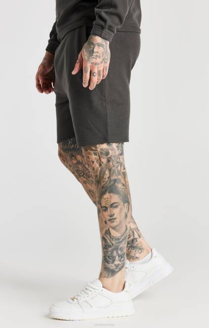 moški SikSilk sivo rebro sproščeno kratko oblačila P00V599