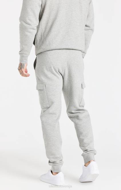 moški SikSilk siva jogica iz flisa Cargo oblačila P00V538