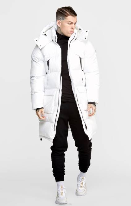 moški SikSilk bel managerski plašč oblačila P00V488