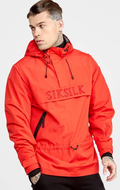 moški SikSilk rdeča nadglavna jakna oblačila P00V489