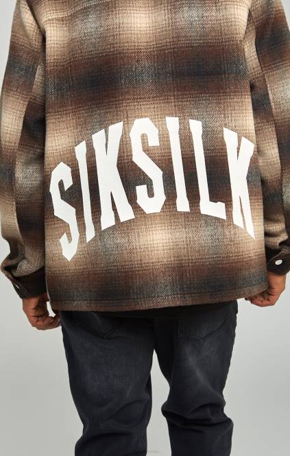 moški SikSilk rjava majica s potiskanim logotipom oblačila P00V467