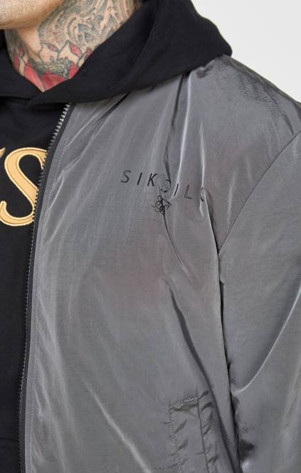 moški SikSilk črn reverzibilni bomber oblačila P00V502