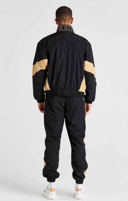 moški SikSilk črna bombažna jakna s podstavki oblačila P00V468