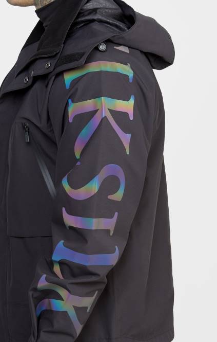 moški SikSilk črna tehnična jakna oblačila P00V484