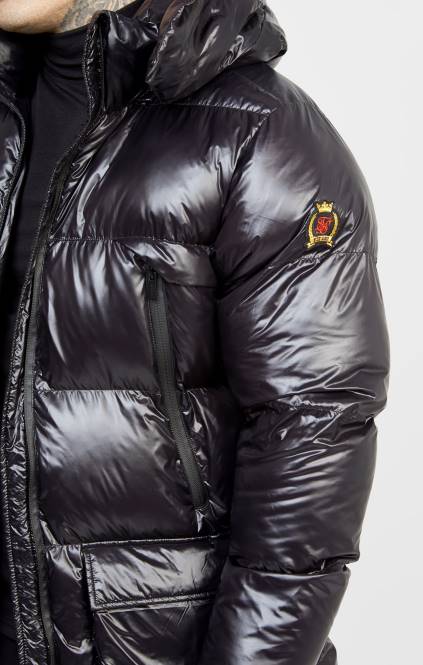 moški SikSilk črni managerski plašč oblačila P00V497