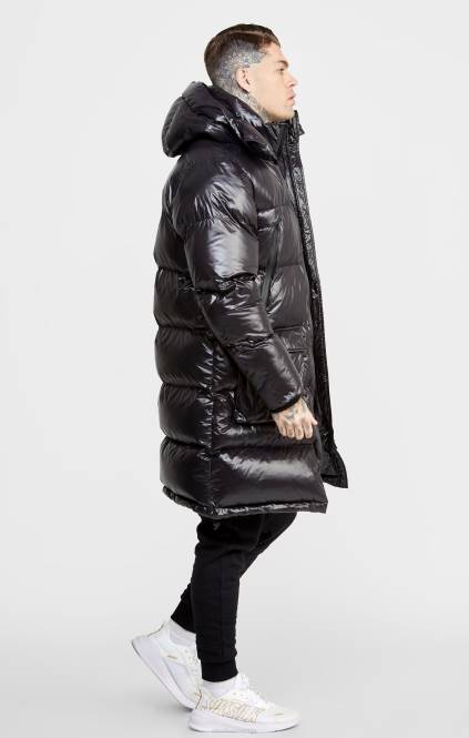 moški SikSilk črni managerski plašč oblačila P00V497