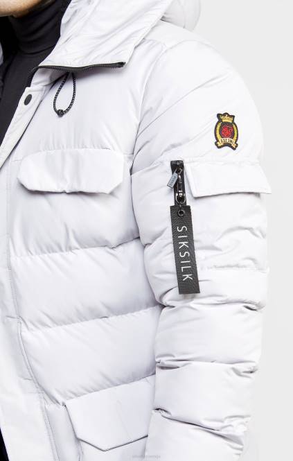 moški SikSilk siva parka jakna oblačila P00V487