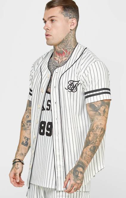 moški SikSilk bež baseball dres oblačila P00V391