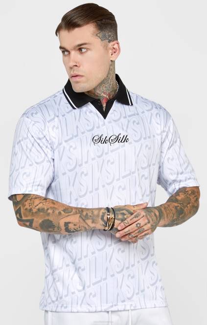 moški SikSilk beli nogometni dres oblačila P00V380