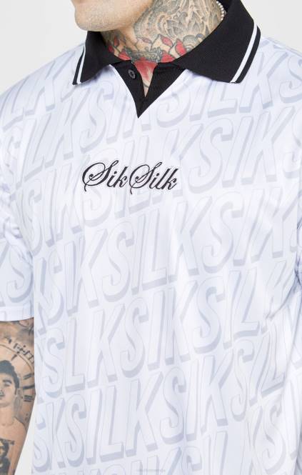 moški SikSilk beli nogometni dres oblačila P00V380
