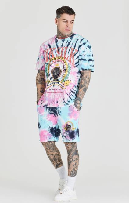moški SikSilk velika majica tie dye varsity oblačila P00V403