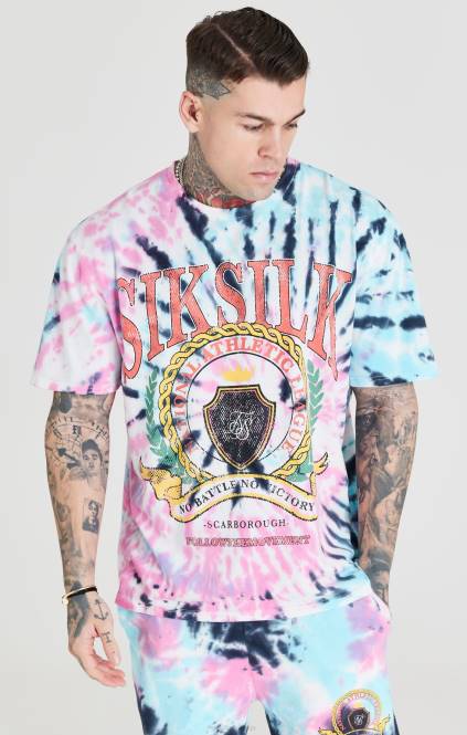 moški SikSilk velika majica tie dye varsity oblačila P00V403