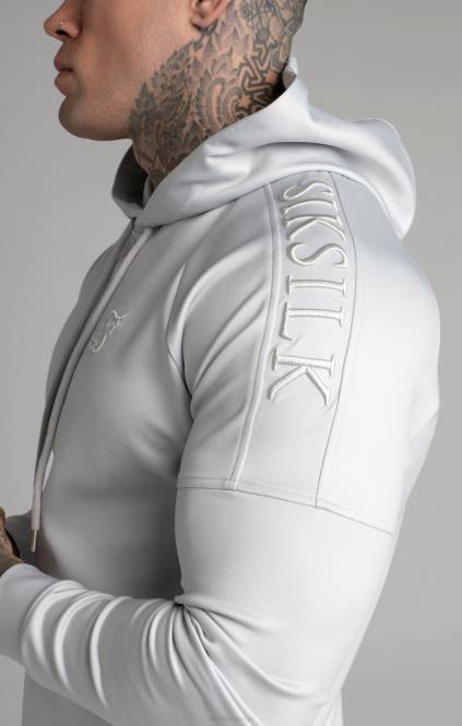 moški SikSilk siv panelni pulover s kapuco oblačila P00V411