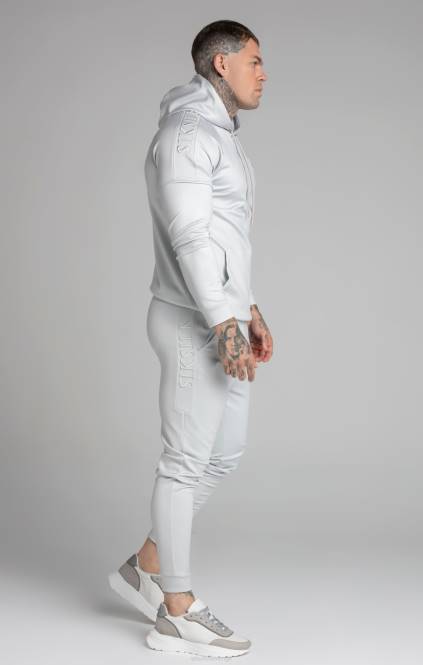 moški SikSilk siv panelni pulover s kapuco oblačila P00V411