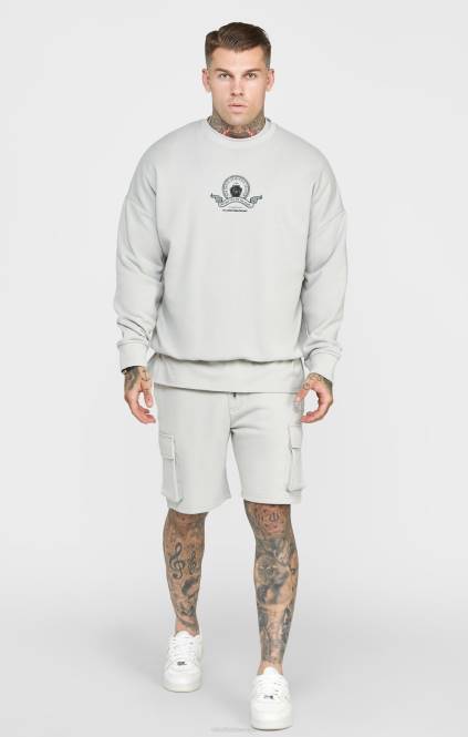 moški SikSilk siv univerzitetni pulover oblačila P00V444