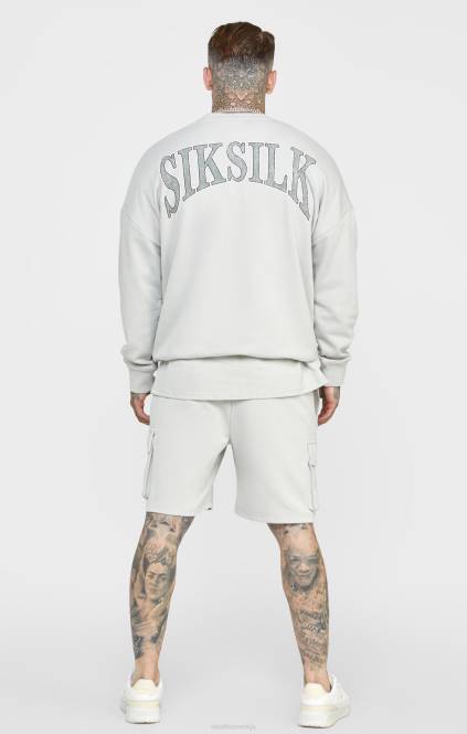 moški SikSilk siv univerzitetni pulover oblačila P00V444