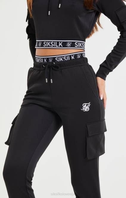 ženske SikSilk črn kargo žep jogger oblačila P00V157