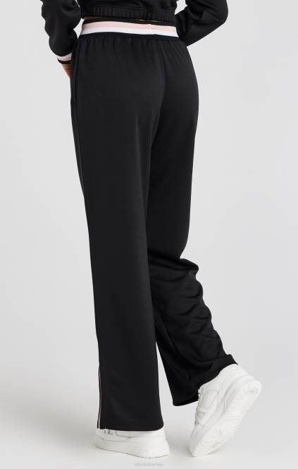 ženske SikSilk črne univerzitetne trenirke s širokimi nogavicami oblačila P00V158