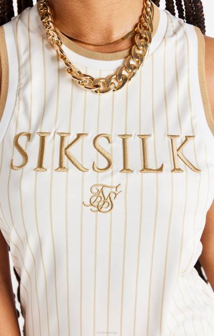 ženske SikSilk luksuzna košarkarska obleka - ecru in zlata oblačila P00V150