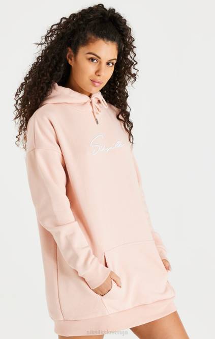 ženske SikSilk roza oversize obleka s kapuco oblačila P00V152